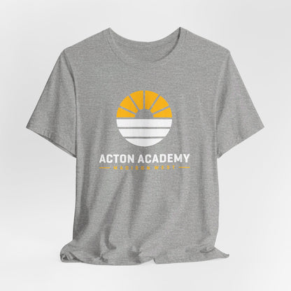 Acton Academy Madison West white/yellow logo Unisex Jersey Short Sleeve Tee