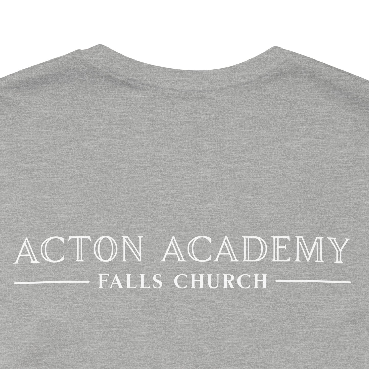 Stay Socratic with Falls Church on back Unisex Jersey Short Sleeve Tee