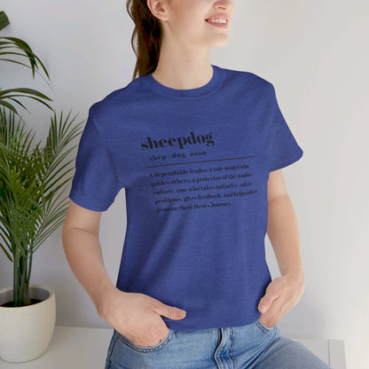 Sheepdog Definition with Blairsville logo on back Unisex Jersey Short Sleeve Tee