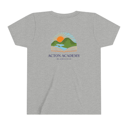 Be Curious with Blairsville logo Youth Short Sleeve Tee