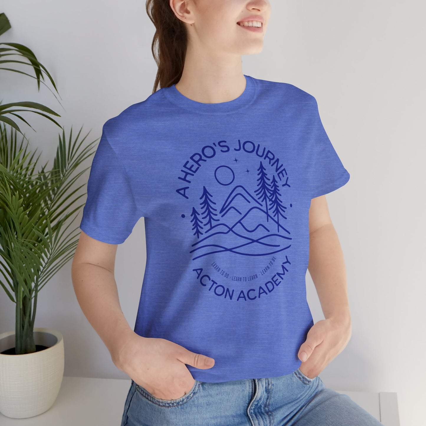 Hero's Journey Line Drawing with Acton CyFair Unisex Jersey Short Sleeve Tee