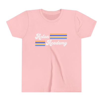 Acton Academy Blue Striped Youth Short Sleeve Tee