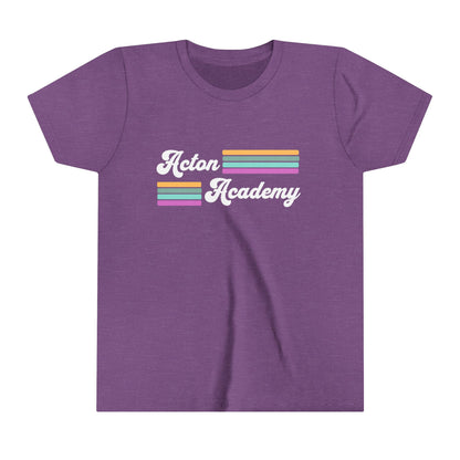 Acton Academy Purple Striped Youth Short Sleeve Tee