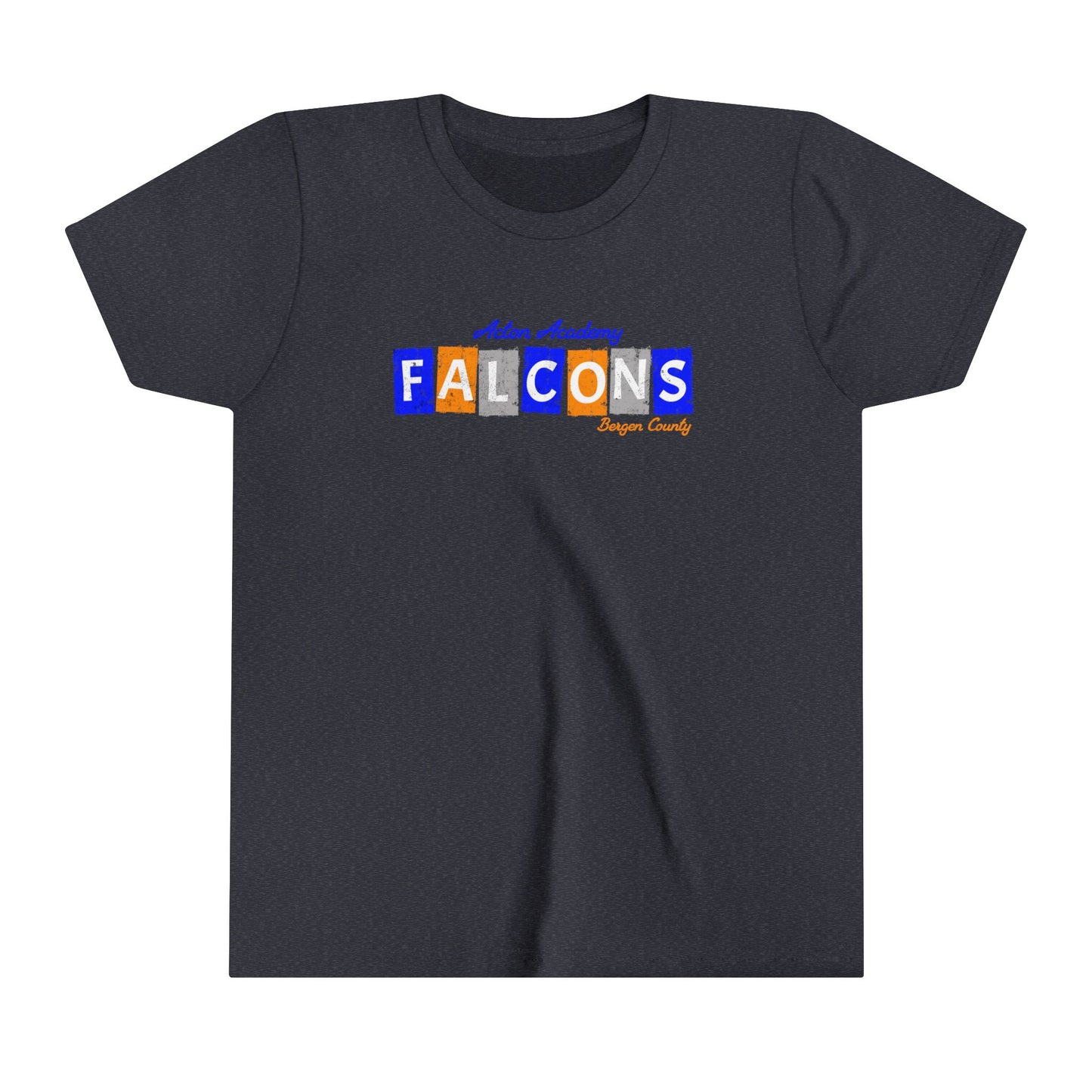 Acton Falcons Block Orange Youth Short Sleeve Tee