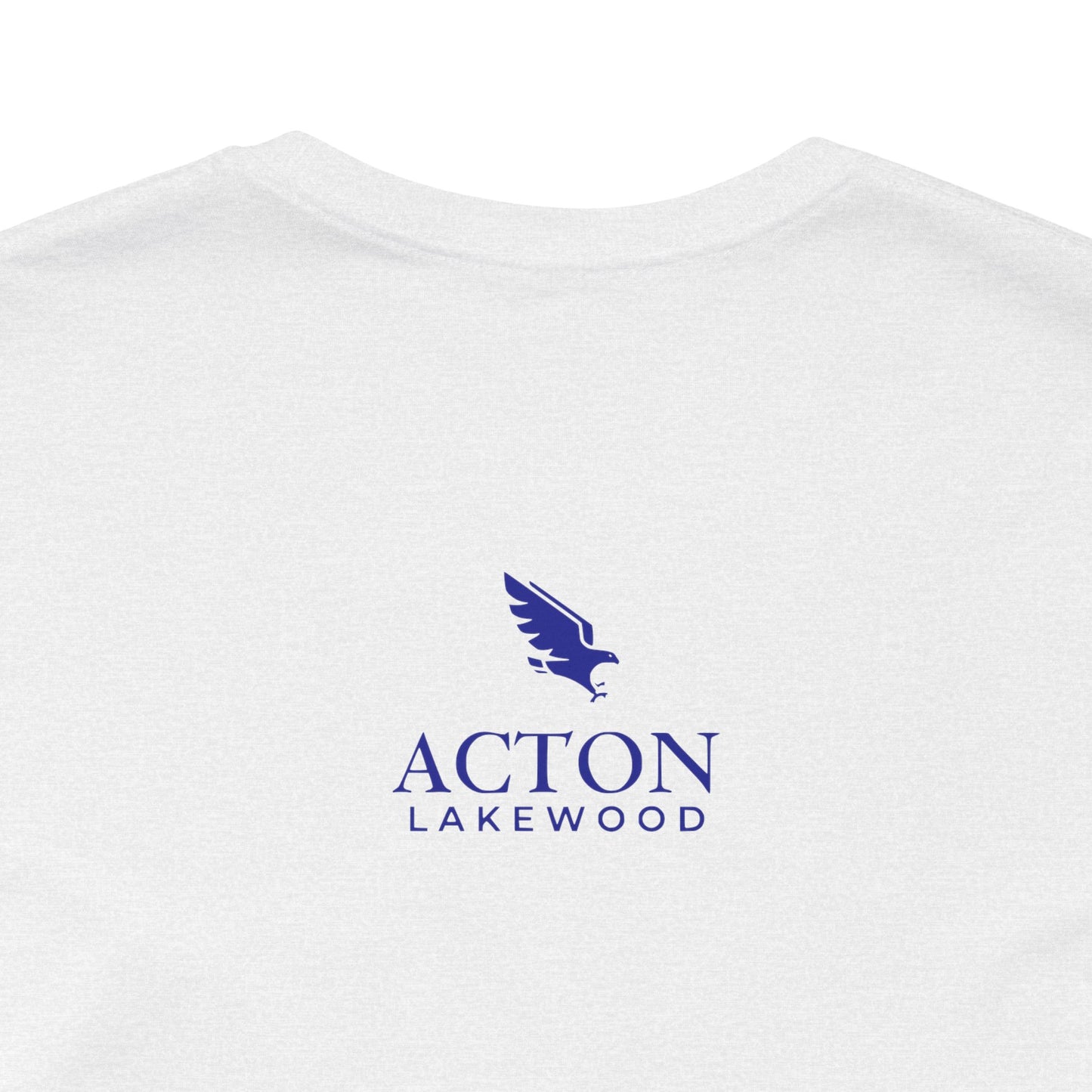 Hero's Journey Line Drawing with Acton Lakewood on back Unisex Jersey Short Sleeve Tee