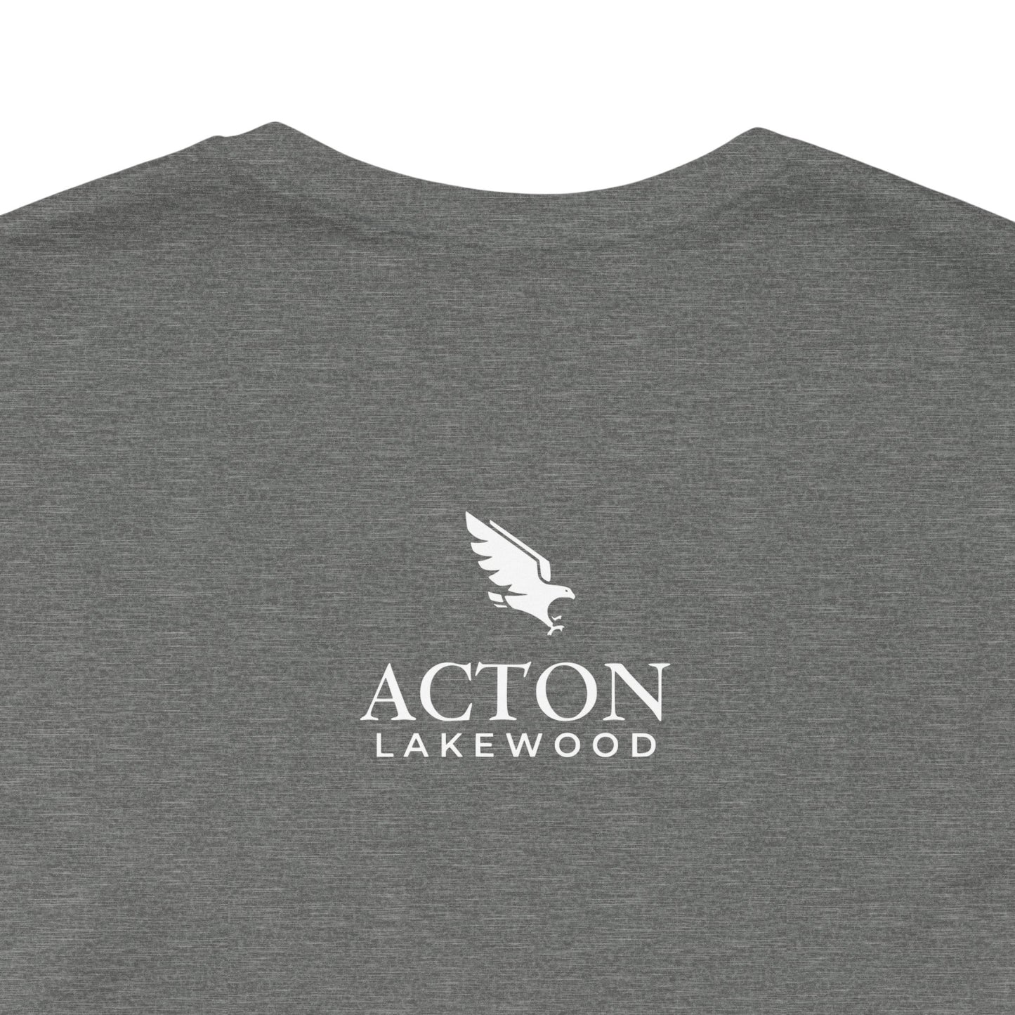 Be Curious with Acton Lakewood on back Unisex Jersey Short Sleeve Tee