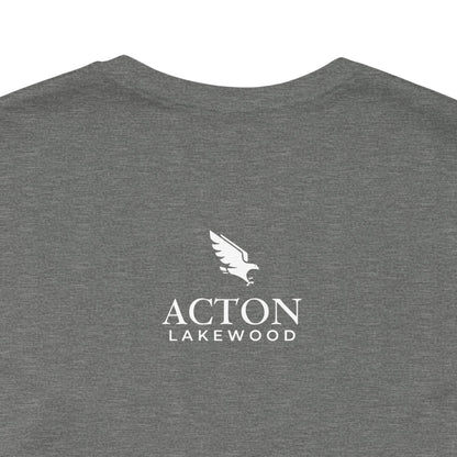 Be Curious with Acton Lakewood on back Unisex Jersey Short Sleeve Tee