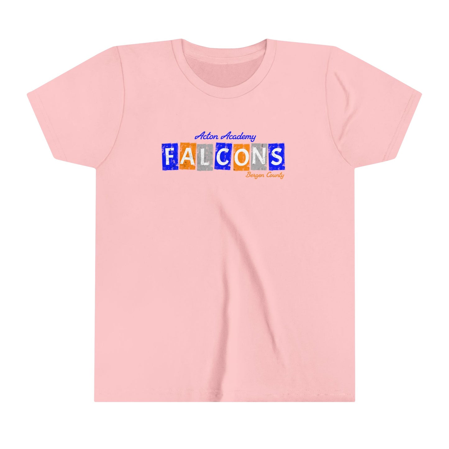 Acton Falcons Block Orange Youth Short Sleeve Tee