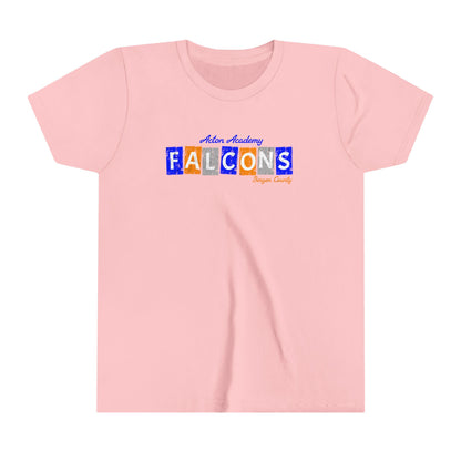 Acton Falcons Block Orange Youth Short Sleeve Tee