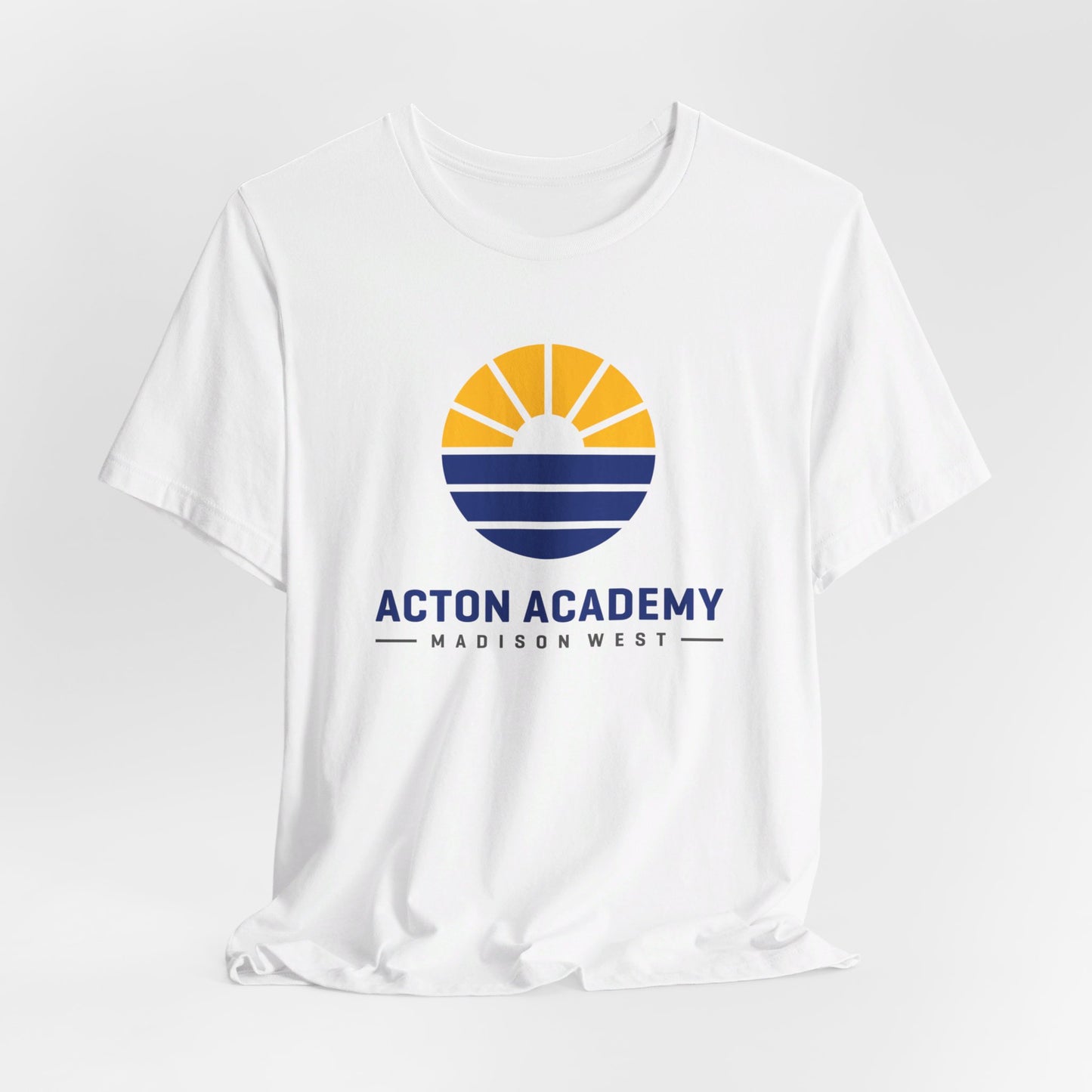 Acton Academy Madison West  blue/yellow Unisex Jersey Short Sleeve Tee