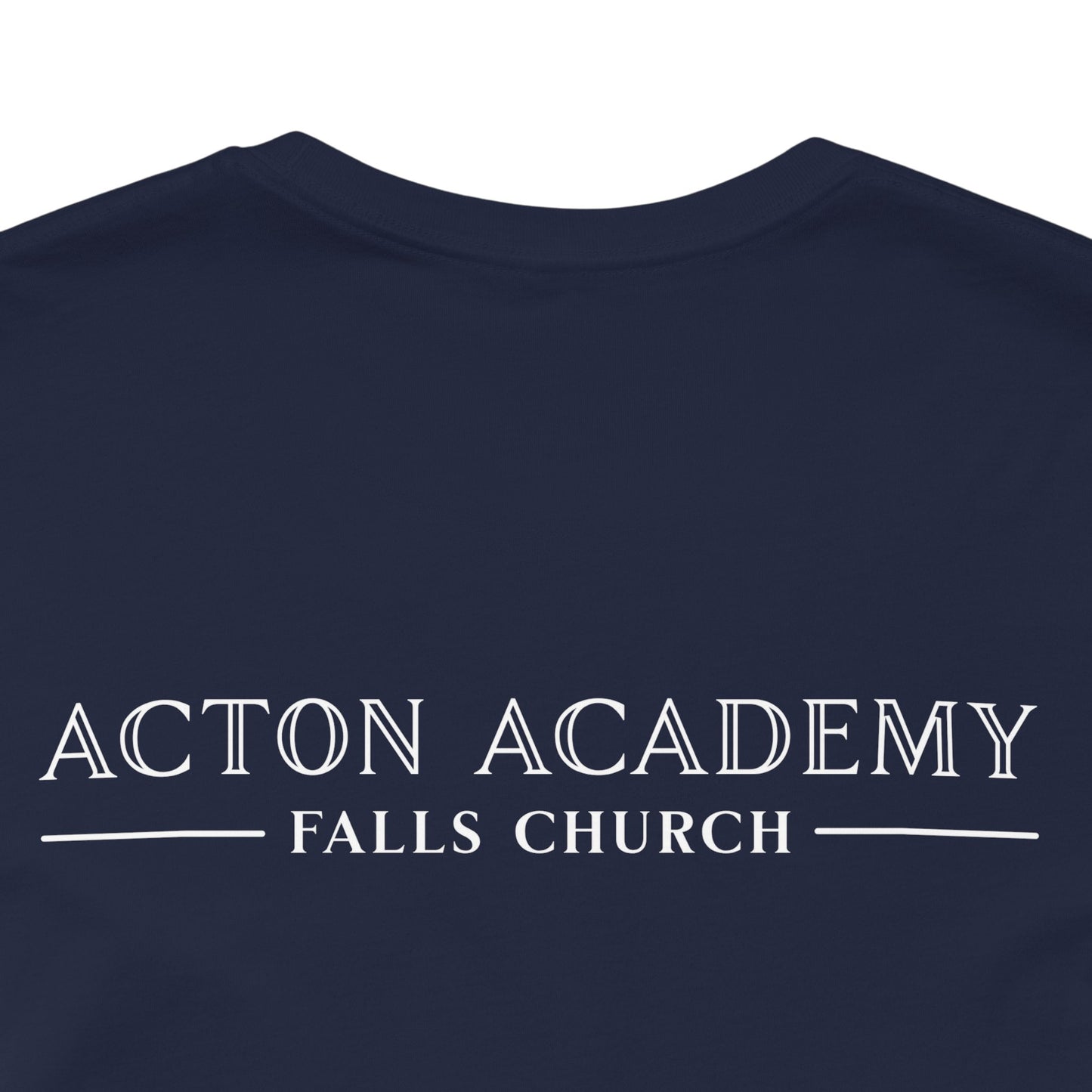 Stay Socratic with Falls Church on back Unisex Jersey Short Sleeve Tee