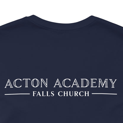 Stay Socratic with Falls Church on back Unisex Jersey Short Sleeve Tee