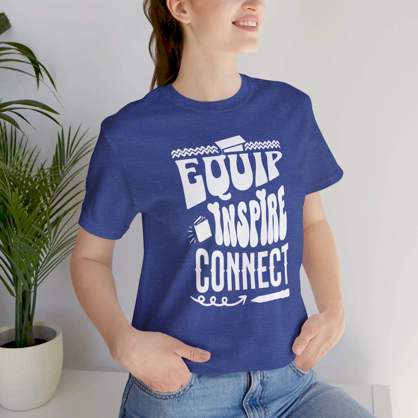 Equip, Inspire, Connect, Unisex Jersey Short Sleeve Tee