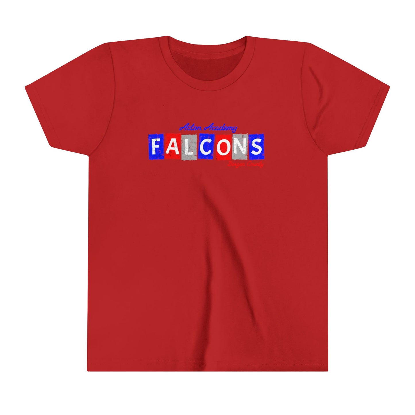 Acton Falcons Red Block Youth Short Sleeve Tee