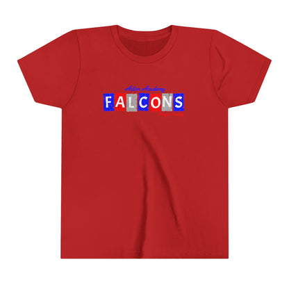 Acton Falcons Red Block Youth Short Sleeve Tee