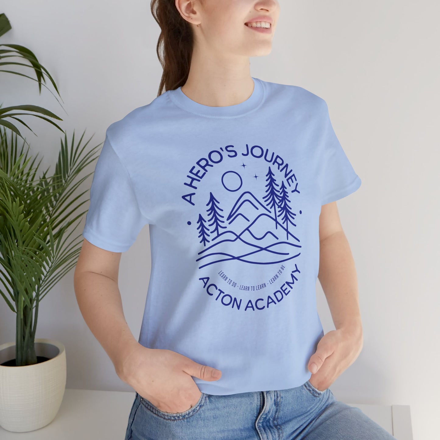 Hero's Journey Line Drawing with Acton CyFair Unisex Jersey Short Sleeve Tee