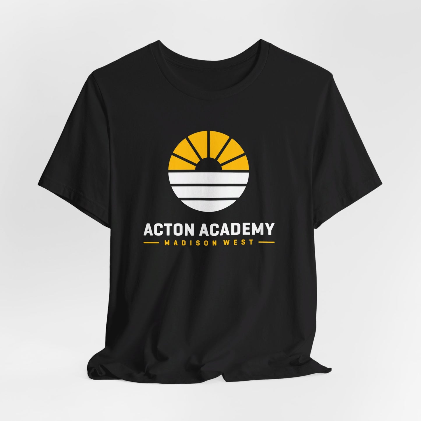 Acton Academy Madison West white/yellow logo Unisex Jersey Short Sleeve Tee