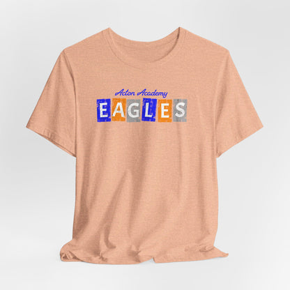 Acton Eagles Block letters Orange Unisex Jersey Short Sleeve Tee