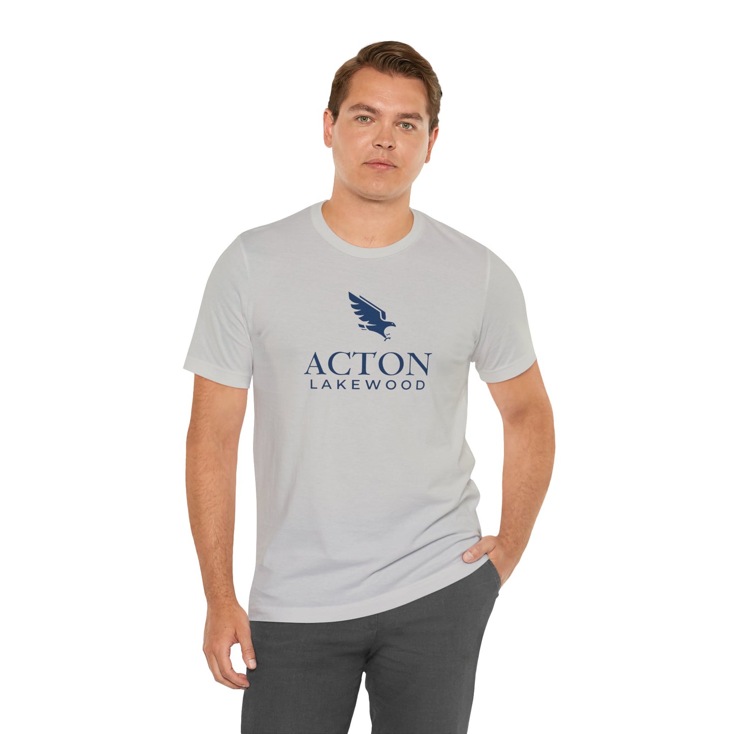 Acton Lakewood with blue logo Unisex Jersey Short Sleeve Tee