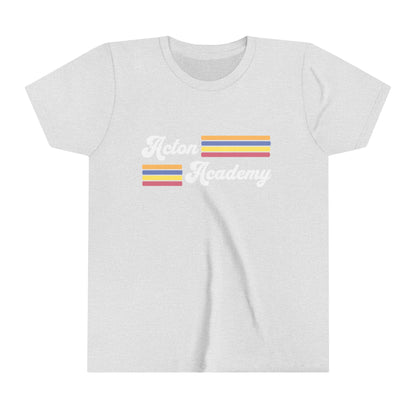 Acton Academy Orange Striped Youth Short Sleeve Tee