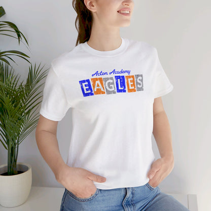 Acton Eagles Block letters Orange Unisex Jersey Short Sleeve Tee