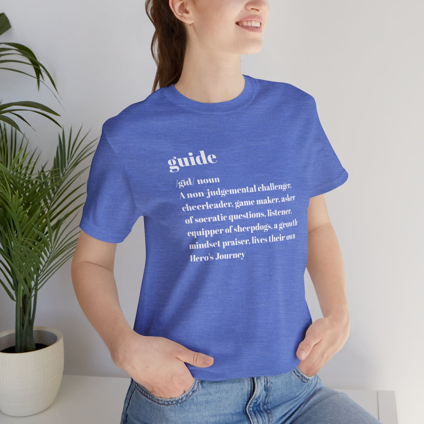 Guide Definition with Falls Church on back White Letters Unisex Jersey Short Sleeve Tee