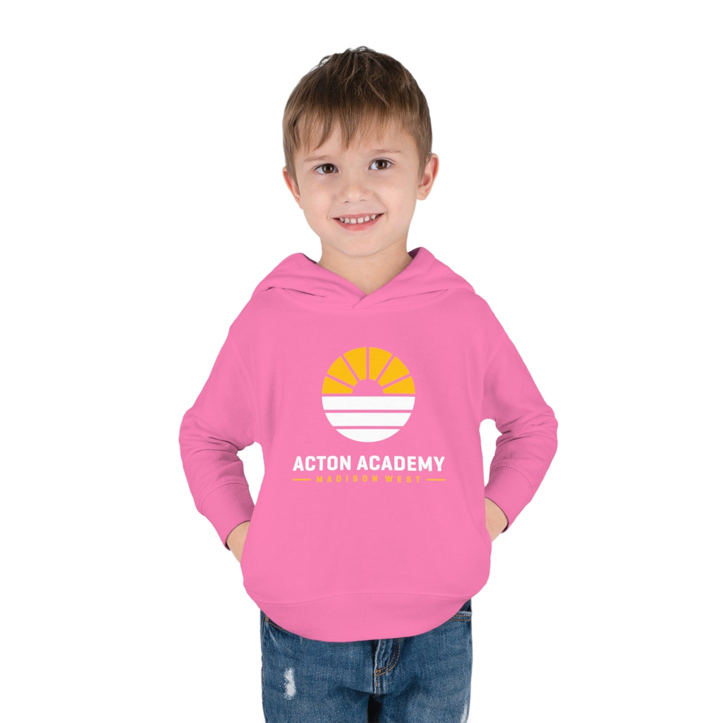 Acton Academy Madison West White Toddler Pullover Fleece Hoodie