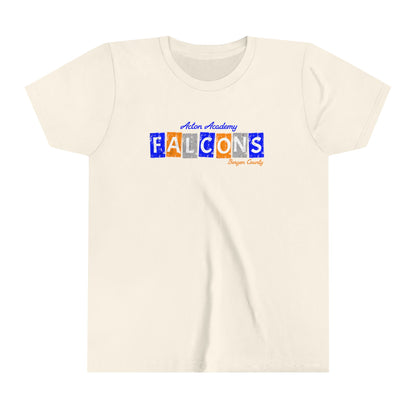 Acton Falcons Block Orange Youth Short Sleeve Tee