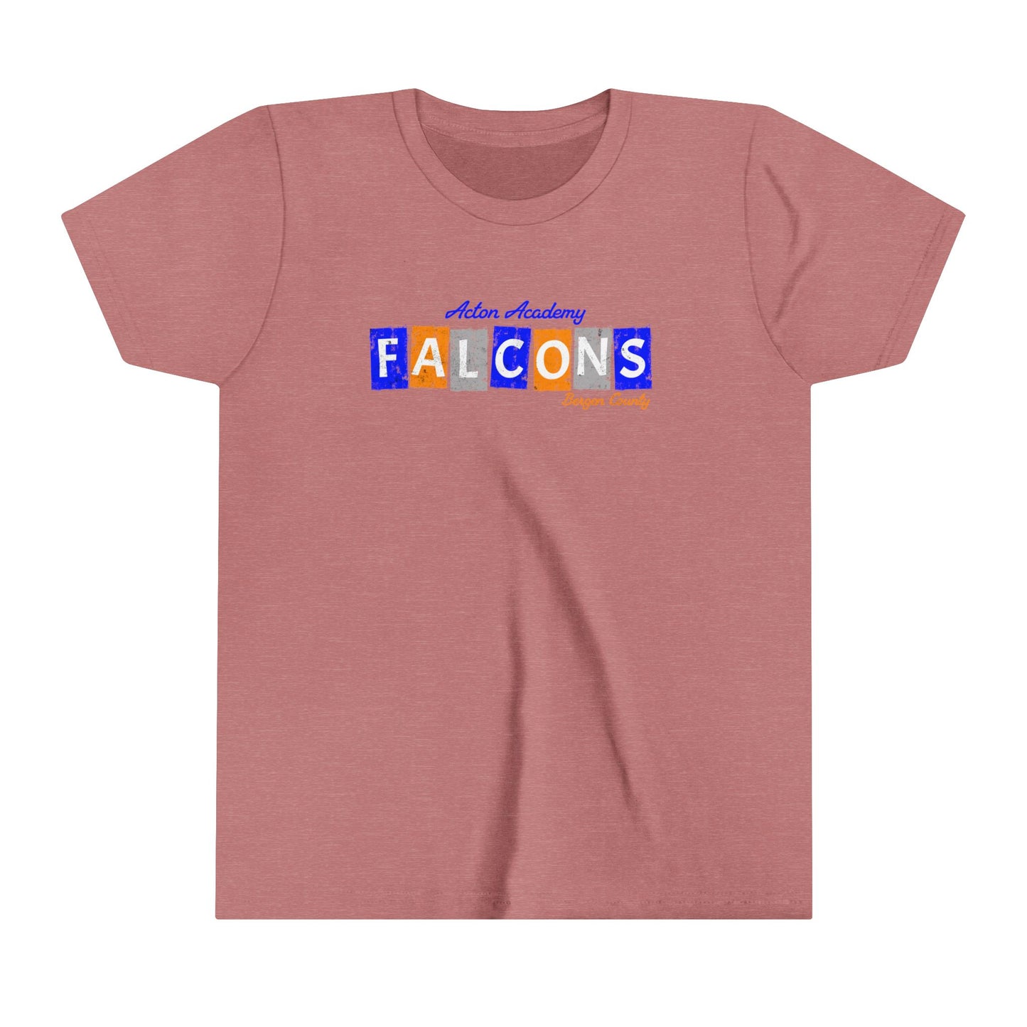 Acton Falcons Block Orange Youth Short Sleeve Tee