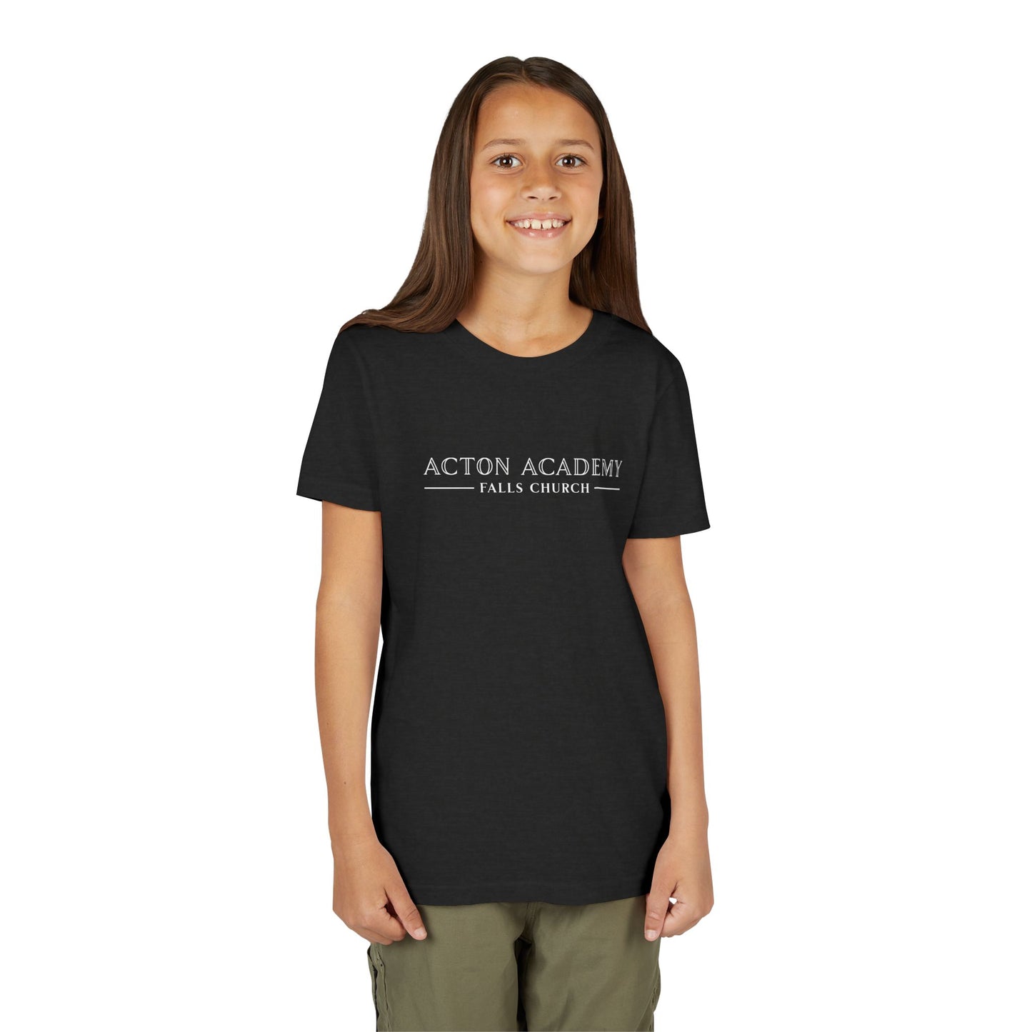 Acton Academy Falls Church White Logo Youth Tee