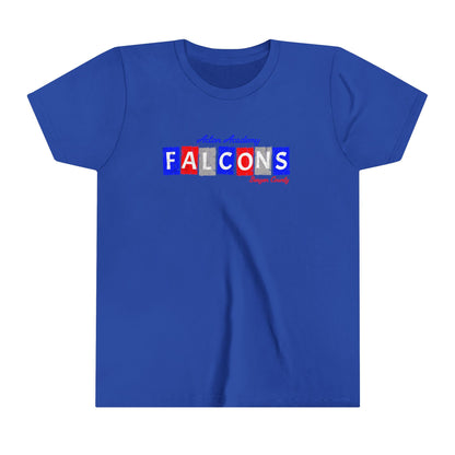 Acton Falcons Red Block Youth Short Sleeve Tee