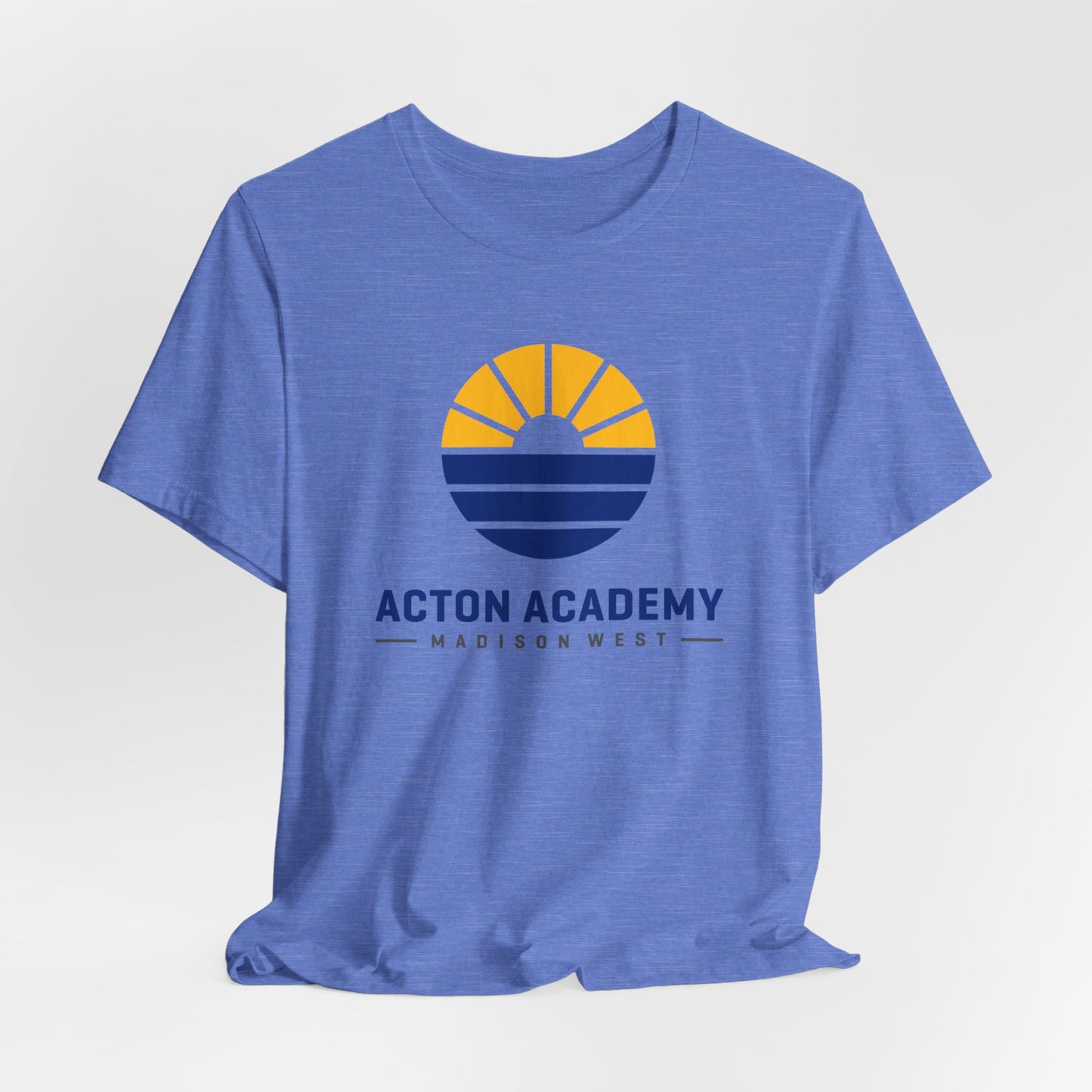 Acton Academy Madison West  blue/yellow Unisex Jersey Short Sleeve Tee