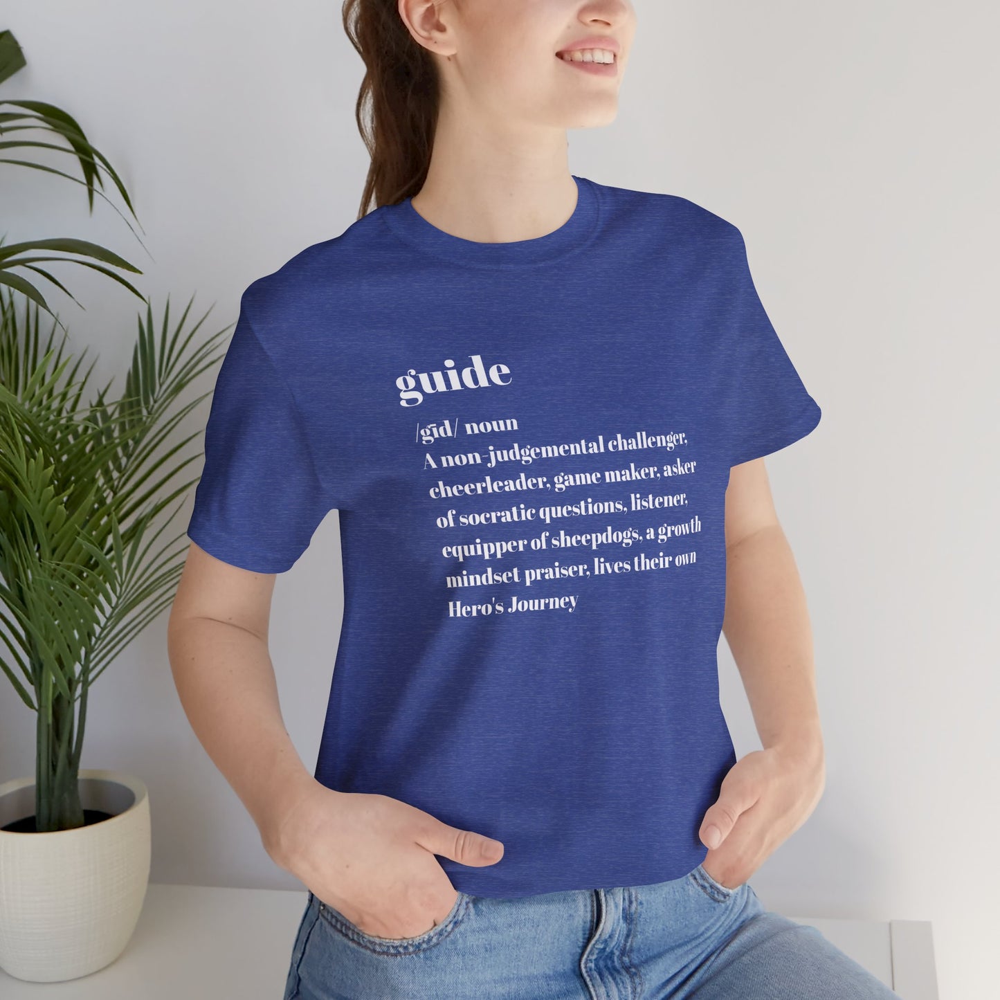 Guide Definition with Falls Church on back White Letters Unisex Jersey Short Sleeve Tee