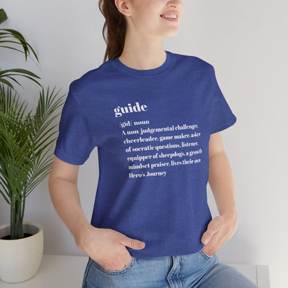 Guide Definition with Falls Church on back White Letters Unisex Jersey Short Sleeve Tee