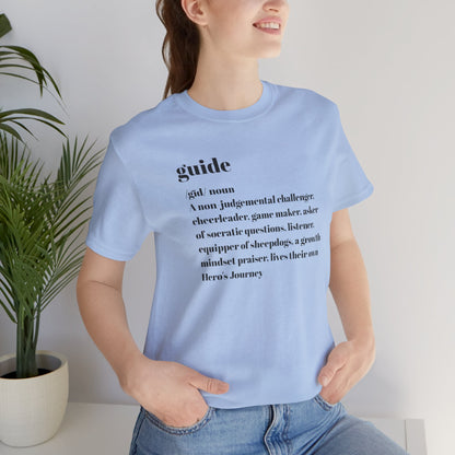 Guide definition with Falls Church on back Jersey Short Sleeve Tee