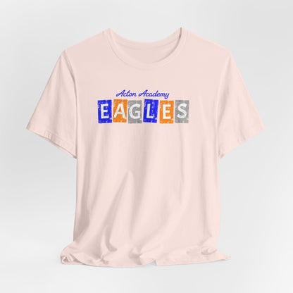 Acton Eagles Block letters Orange Unisex Jersey Short Sleeve Tee