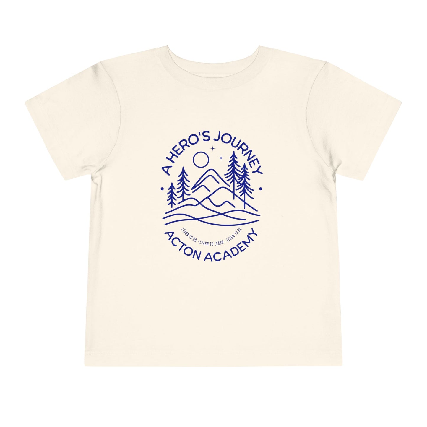 Hero's Journey Line Drawing with Acton Lakewood on back Toddler Short Sleeve Tee