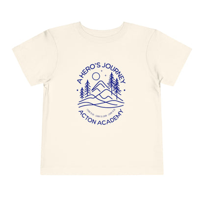 Hero's Journey Line Drawing with Acton Lakewood on back Toddler Short Sleeve Tee