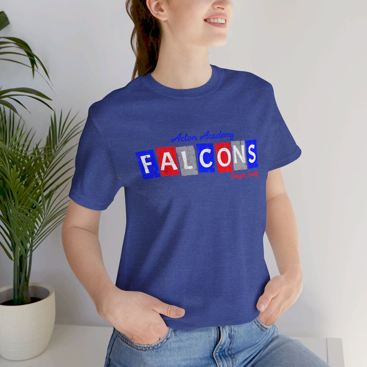 Acton Falcons Bergen Red Block Unisex Jersey Short Sleeve Tee