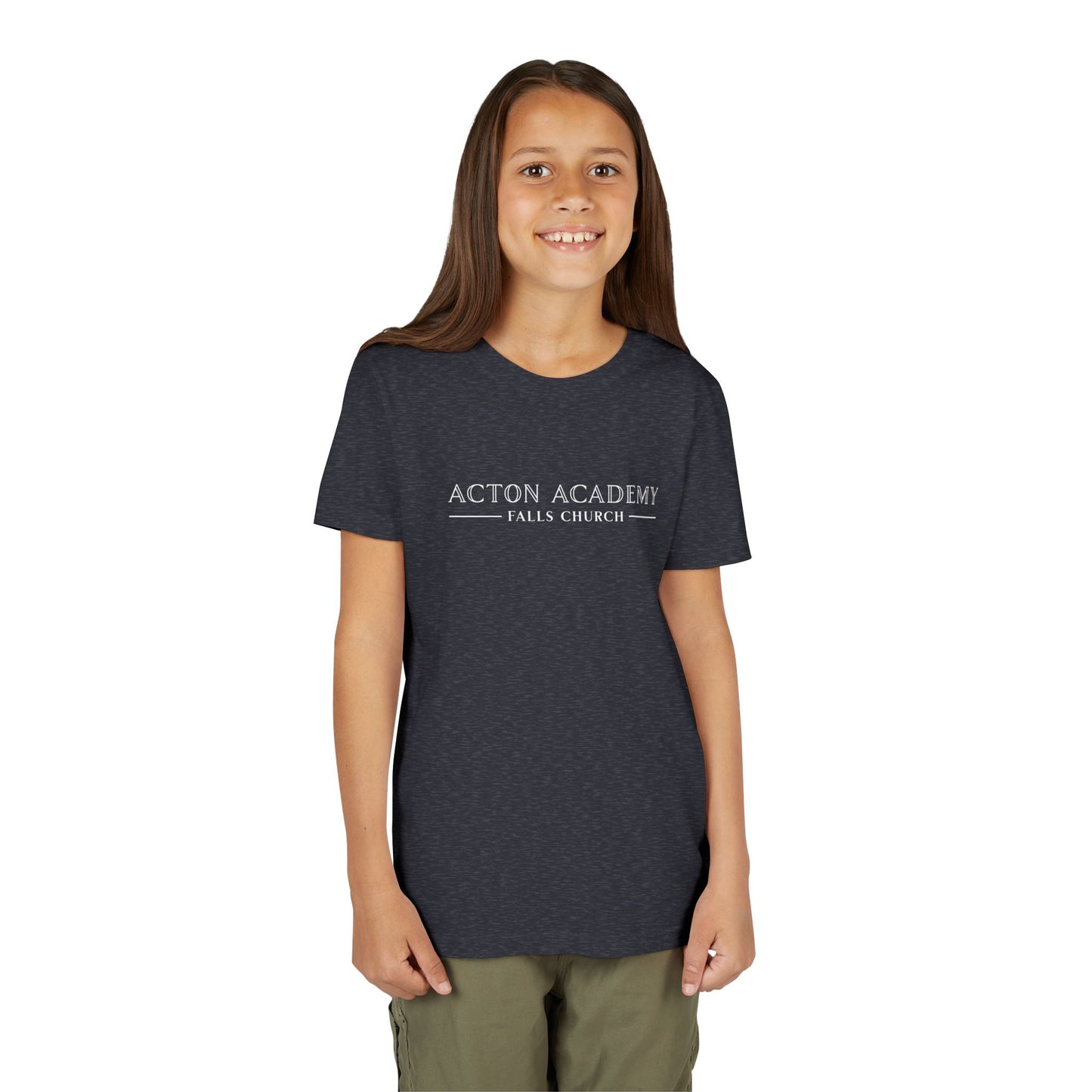 Acton Academy Falls Church White Logo Youth Tee