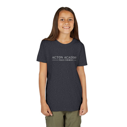 Acton Academy Falls Church White Logo Youth Tee
