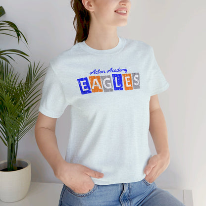 Acton Eagles Block letters Orange Unisex Jersey Short Sleeve Tee