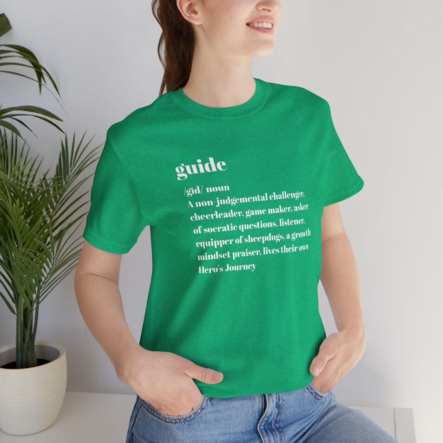 Guide Definition with Falls Church on back White Letters Unisex Jersey Short Sleeve Tee
