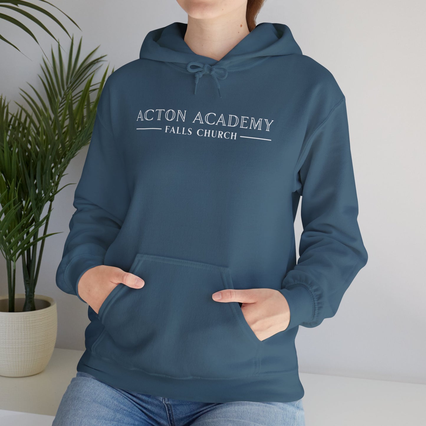 Acton Academy Falls Church White Logo Unisex Hoodie