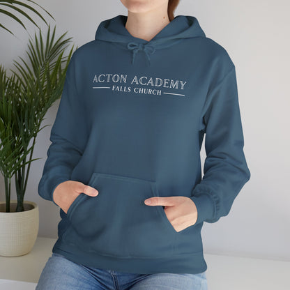 Acton Academy Falls Church White Logo Unisex Hoodie
