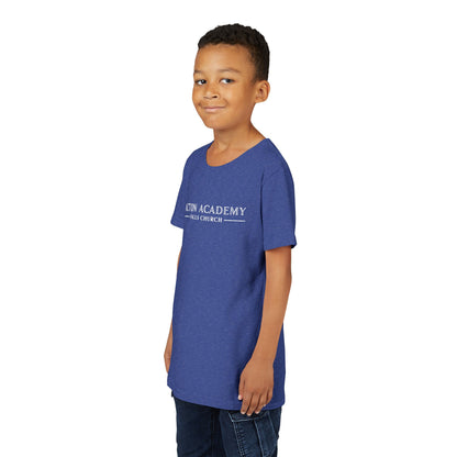 Acton Academy Falls Church White Logo Youth Tee