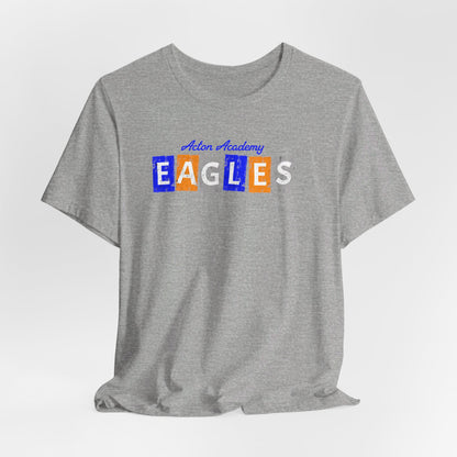 Acton Eagles Block letters Orange Unisex Jersey Short Sleeve Tee