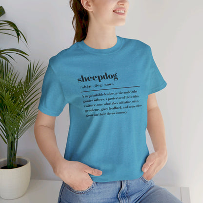 Sheepdog Definition with Blairsville logo on back Unisex Jersey Short Sleeve Tee