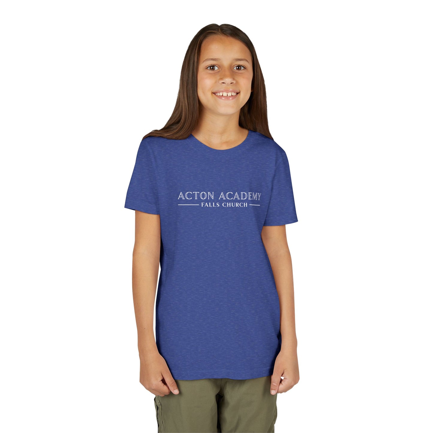 Acton Academy Falls Church White Logo Youth Tee