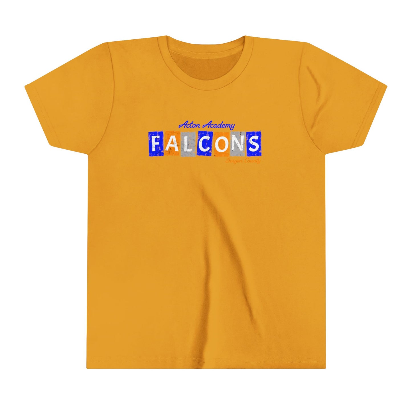 Acton Falcons Block Orange Youth Short Sleeve Tee